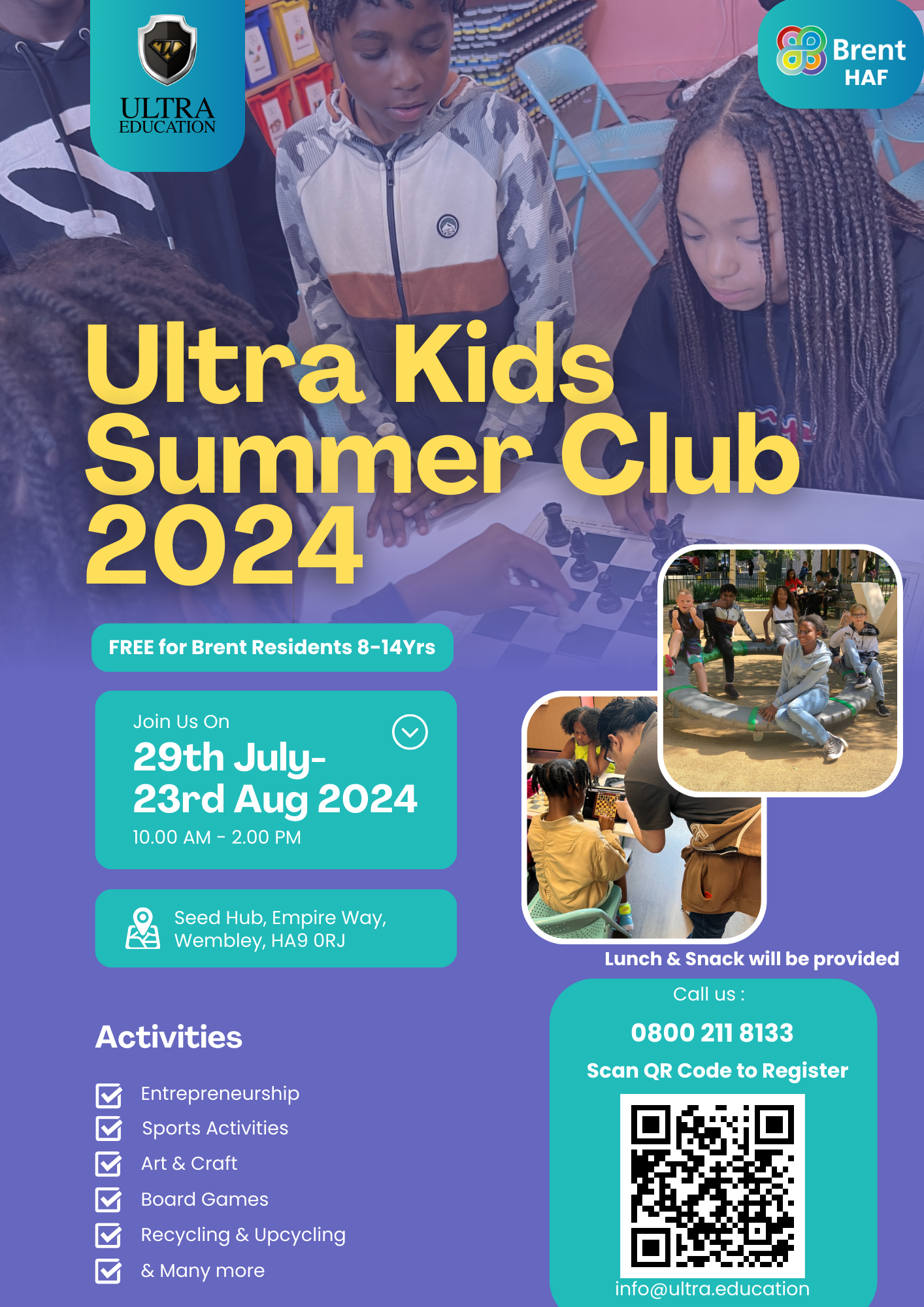 Read more about the article In-Person Summer Club: 29th July – 23rd August. Free for Brent Residents Aged 8-14 Yrs